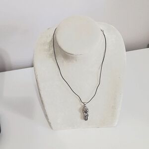 silver coastal beach sandal necklace